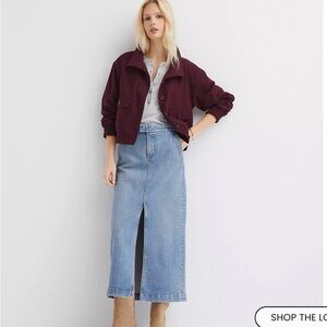 Loft Refined Denim Midi Skirt